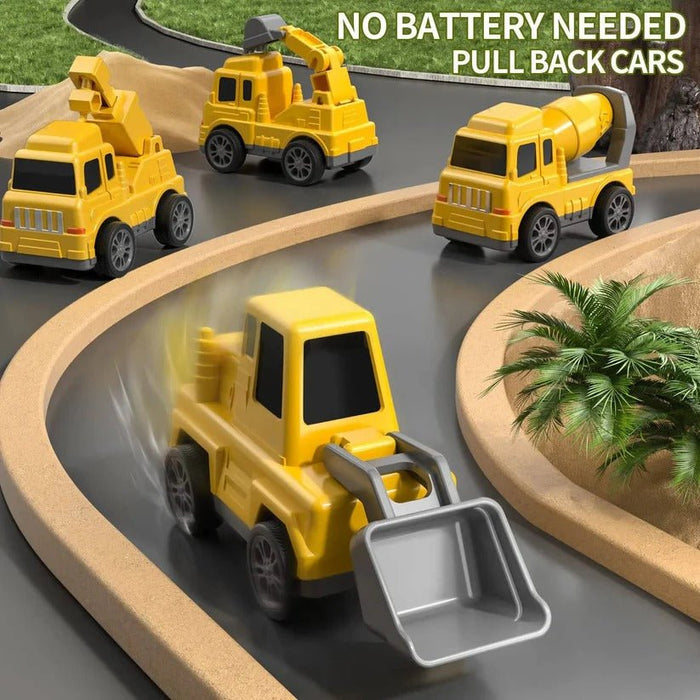 Construction Truck Toy Set – 5 - Piece Carrier Truck with Lights, Sounds & Foldable Ramp - Monsta Online