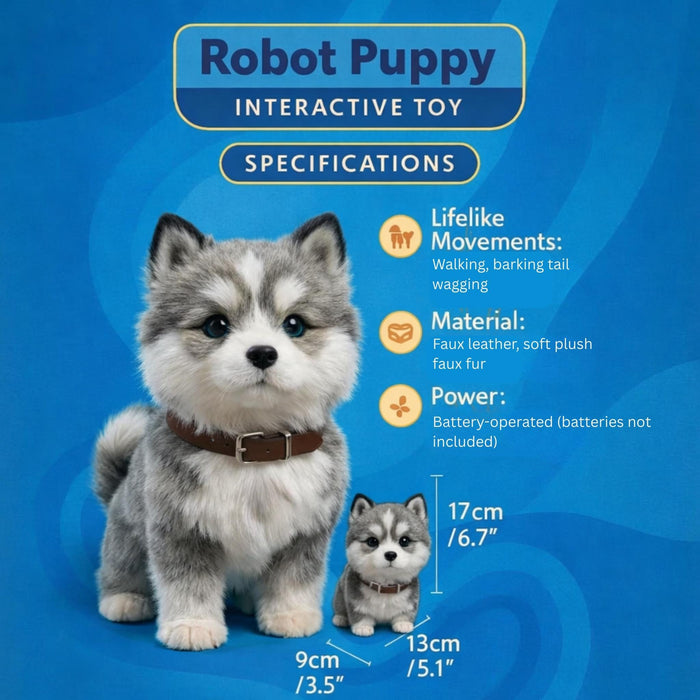 Interactive Walking Husky Puppy Toy – Realistic Barking, Tail Wagging & Lifelike Movement - Monsta Online