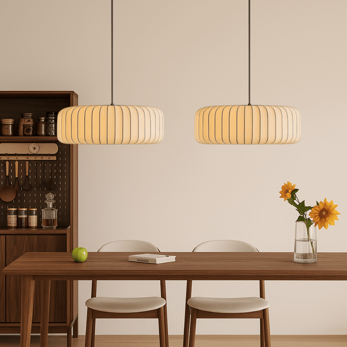 Rendara Silk Pendant Light – Luxury Pleated Fabric Hanging Lamp - Monsta Online