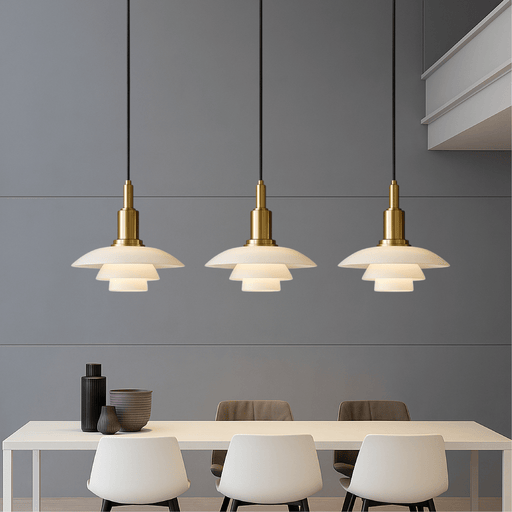 Danish Designer Pendant Light – Glass Stone & Metal, Height - Adjustable - Monsta Online