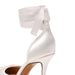 Aubrielle Ballet Pump Heels – Luxury Bridal Satin Stiletto with Ribbon Ankle Tie & Cushioned Insole - Monsta Online