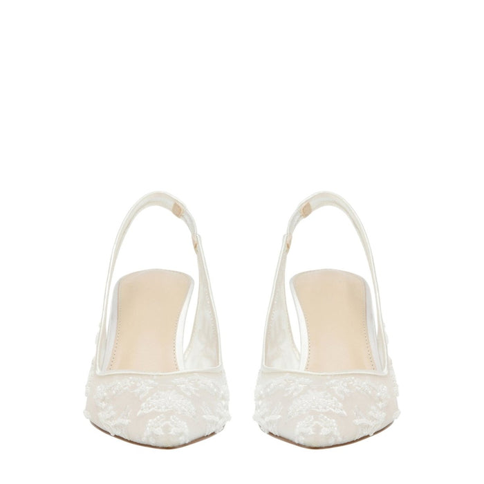 Tabitha Slingback Heels – Luxury Beaded Lace Pumps for Women, Elegant & Comfortable - Monsta Online