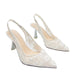 Tabitha Slingback Heels – Luxury Beaded Lace Pumps for Women, Elegant & Comfortable - Monsta Online