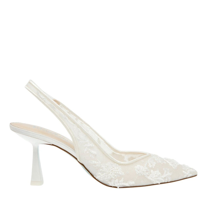 Tabitha Slingback Heels – Luxury Beaded Lace Pumps for Women, Elegant & Comfortable - Monsta Online