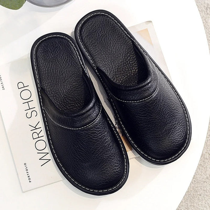 Women's Comfortable Leather House Shoes – Lightweight & Stylish Slippers - Monsta Online