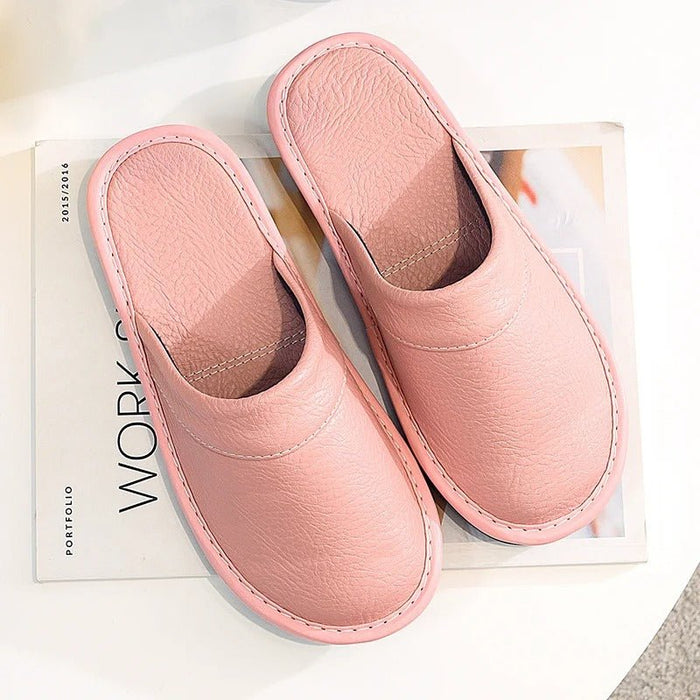 Women's Comfortable Leather House Shoes – Lightweight & Stylish Slippers - Monsta Online