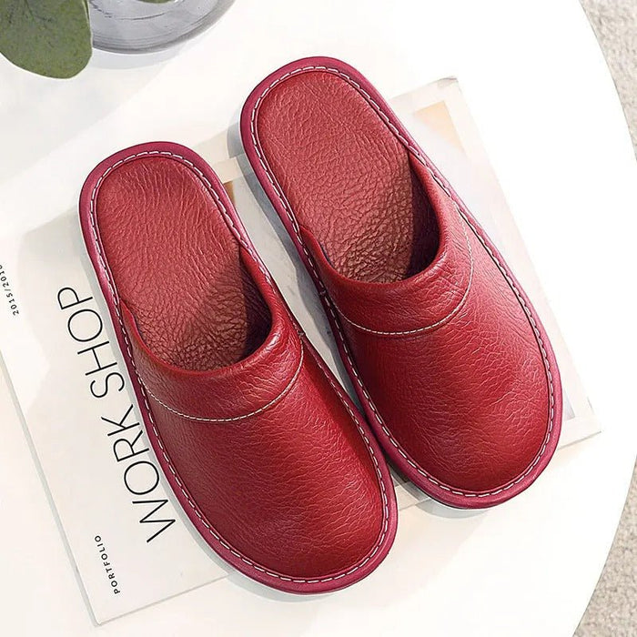 Women's Comfortable Leather House Shoes – Lightweight & Stylish Slippers - Monsta Online
