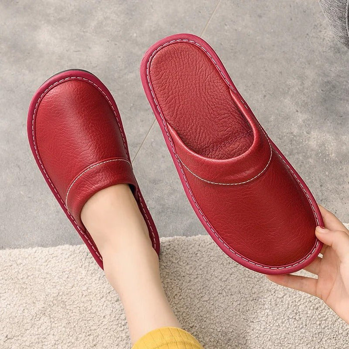 Women's Comfortable Leather House Shoes – Lightweight & Stylish Slippers - Monsta Online