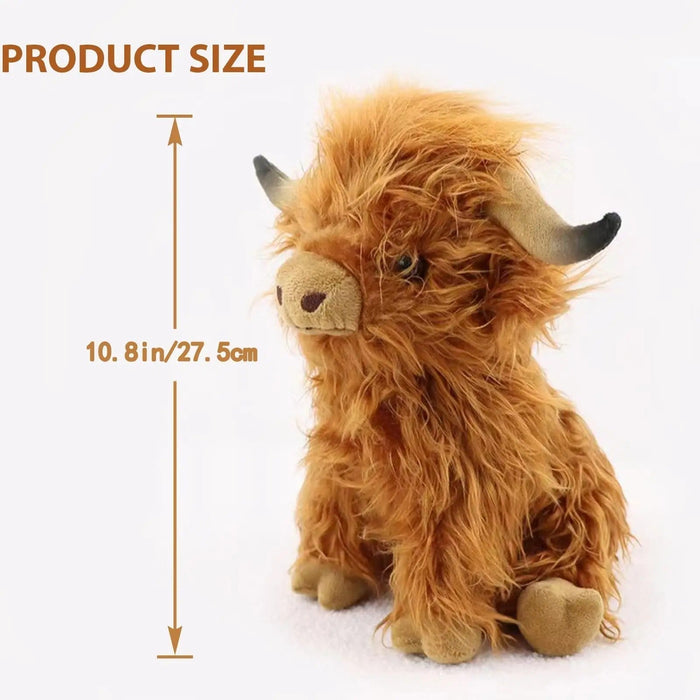 Fluffy Highland Cow Plush Toy – Soft Cuddly Stuffed Animal for Kids & Adults - Monsta Online