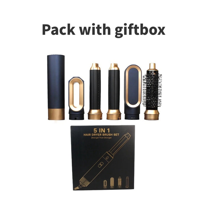 Glossify 5 - in - 1 Ionic Hot Air Brush – 1000W Blow Dryer Styler for Frizz - Free Salon Blowouts - Monsta Online