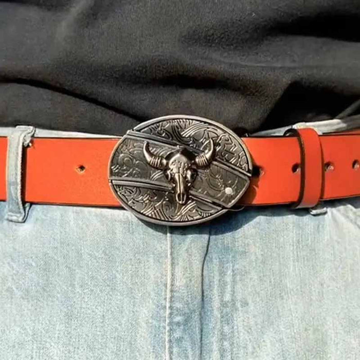 Men's Oval Cowboy Belt Buckle – Premium Metal Western Accessory for Rodeo - Monsta Online
