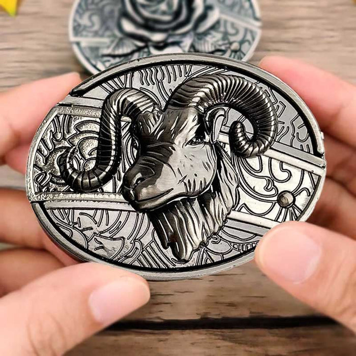 Men's Oval Cowboy Belt Buckle – Premium Metal Western Accessory for Rodeo - Monsta Online