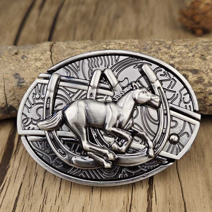 Men's Oval Cowboy Belt Buckle – Premium Metal Western Accessory for Rodeo - Monsta Online