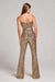 Jemima Glitter Jumpsuit – Women's Strapless Sparkle Jumpsuit with Waist Belt - Monsta Online