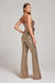 Jemima Glitter Jumpsuit – Women's Strapless Sparkle Jumpsuit with Waist Belt - Monsta Online