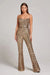 Jemima Glitter Jumpsuit – Women's Strapless Sparkle Jumpsuit with Waist Belt - Monsta Online
