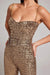 Jemima Glitter Jumpsuit – Women's Strapless Sparkle Jumpsuit with Waist Belt - Monsta Online