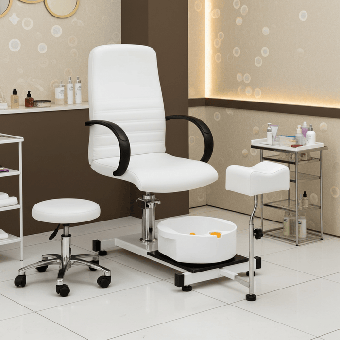 Professional No - plumbing Spa Pedicure Chair with Foot Bath and Rolling Stool - Monsta Online