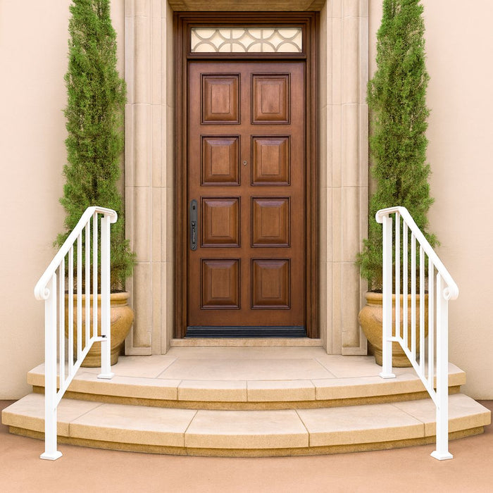 Heavy - Duty 1 - 2 - 3 Steps Exterior Wrought Iron Handrail for Stair Safety Support - Monsta Online