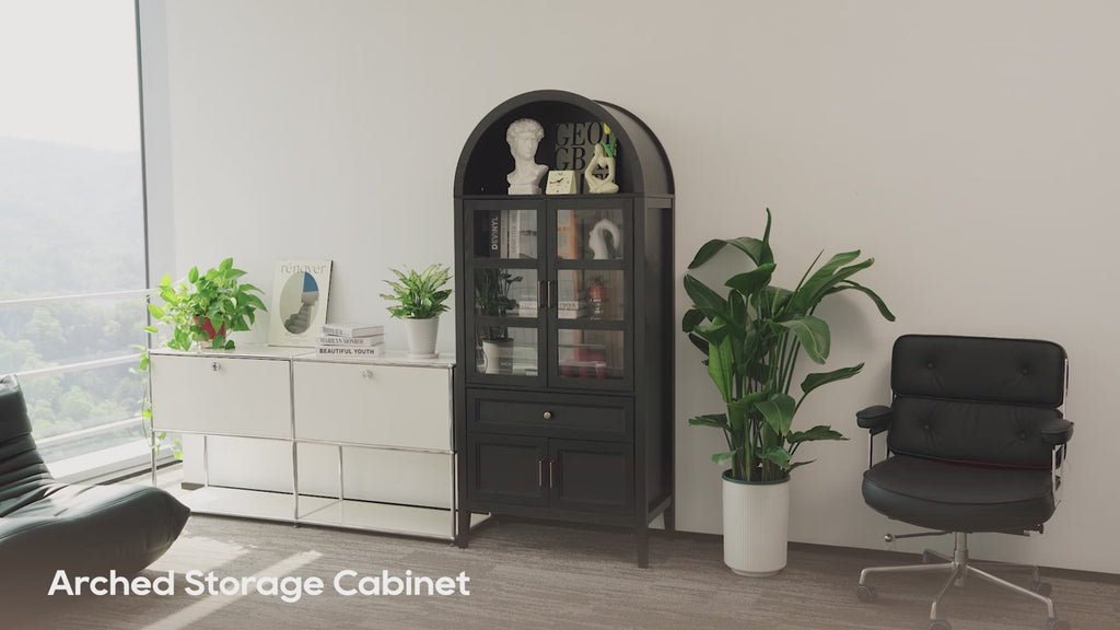 Arched Storage Display Cabinet