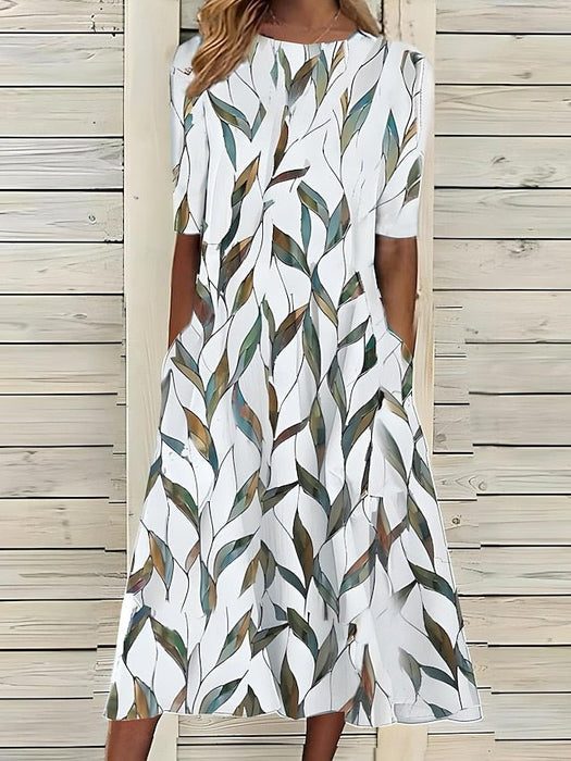 Harlow A - Line Midi Dress – Women's Elegant Flowy Midi Dress - Monsta Online