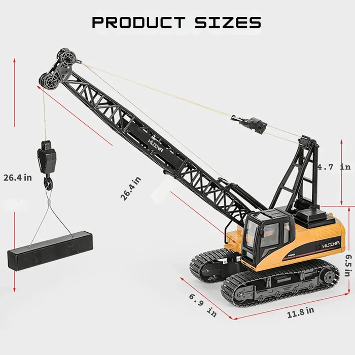 1:14 Scale 15 Channel Remote Control Tower Crawler Crane with Alloy Hook for Kids - Monsta Online