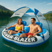 Heavy - Duty 2 - Person River Tube Inflatable Float with Built - In Cooler and Canopy - Monsta Online