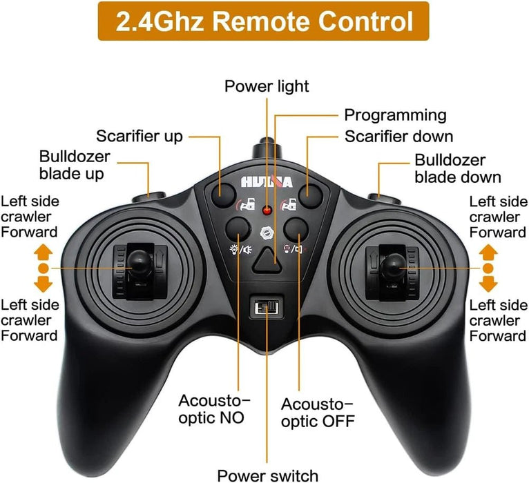 1:16 RC Bulldozer Remote Control 2.4GHz Full - Function Toy Bulldozer with Dual Batteries - Monsta Online