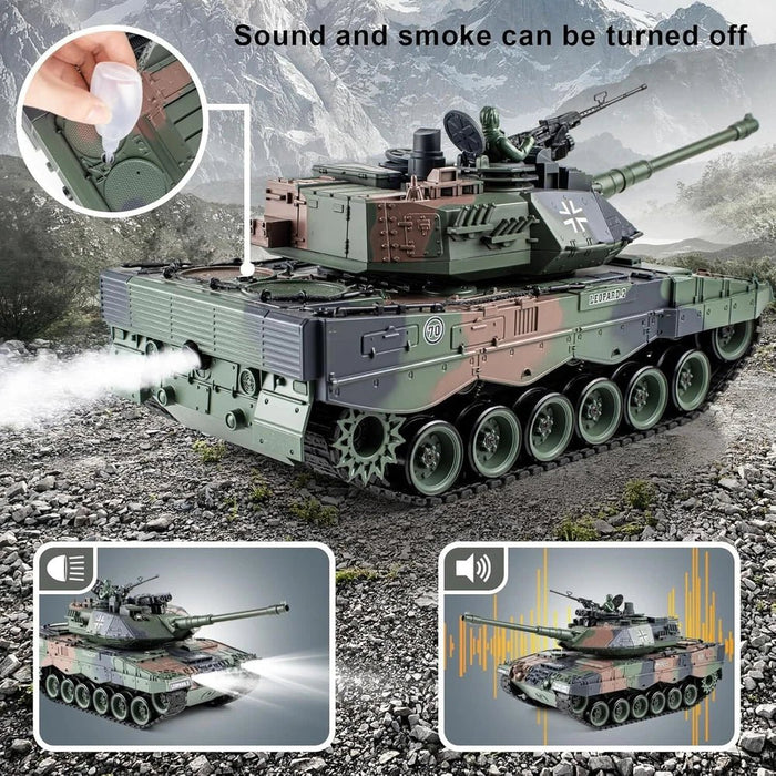 1:18 German Leopard II RC Tank with BB Shooting – Premium Model Tank with Dual Batteries - Monsta Online