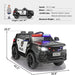 Black 12V Police Ride - On Car for Kids - Remote Control, Siren, Music & Suspension Features - Monsta Online