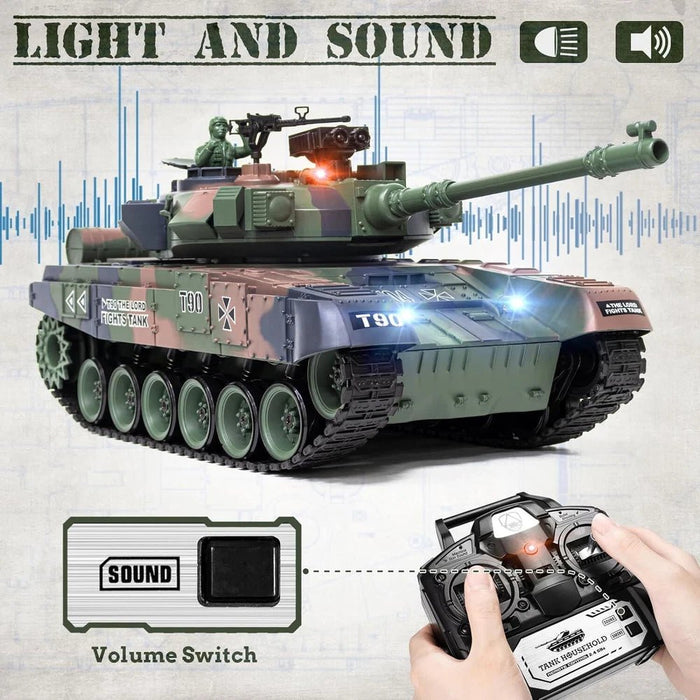 1:18 Scale RC Tank Russian T - 90 RC Tank with BB Shooting – Premium Model Tank with Dual Batteries - Monsta Online