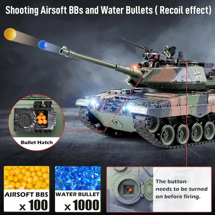 1:18 German Leopard II RC Tank with BB Shooting – Premium Model Tank with Dual Batteries - Monsta Online