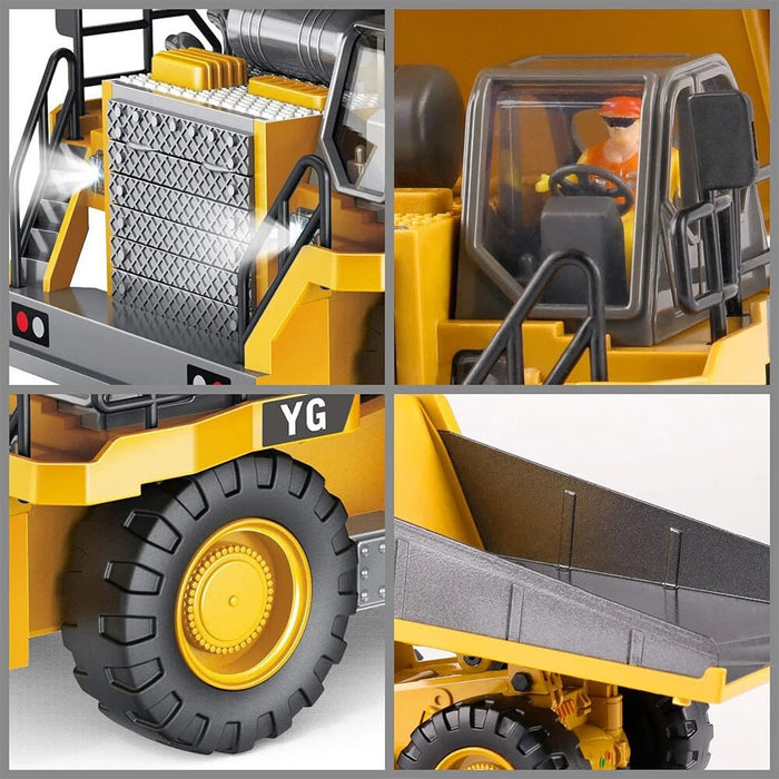 1:24 Scale 9CH Remote Control Tipper Dump Truck - 2.4GHz Construction Toy for Kids with Dual Batteries - Monsta Online