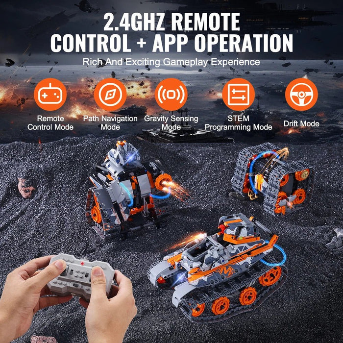5 in 1 STEM RC Building Toy With App & Remote Control with 554 Pieces for Kids - Monsta Online