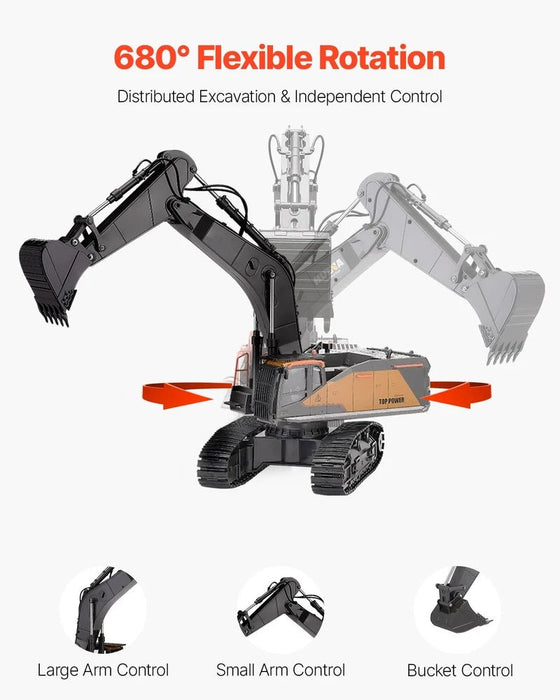 Professional 1:14 Scale 22 Channel Remote Control Excavator with Dual Batteries for Kids and Adults - Monsta Online