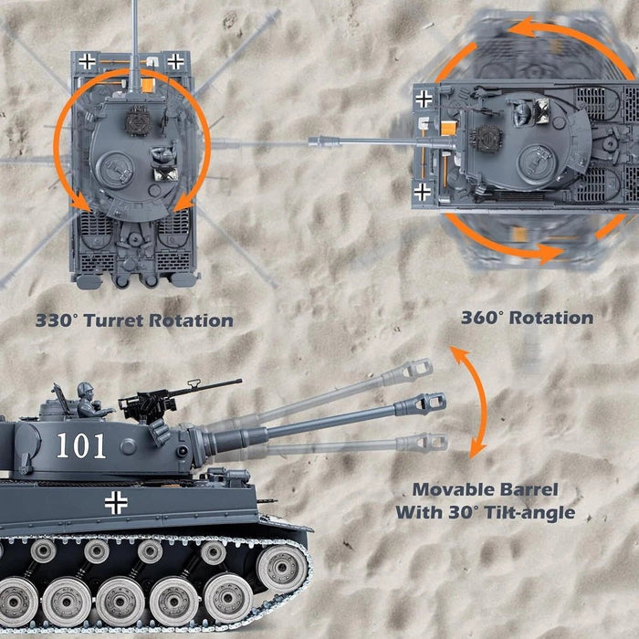 1:18 Scale German Tiger I RC Battle Tank - Remote Control, BB Shooter with Dual Batteries for Kids - Monsta Online