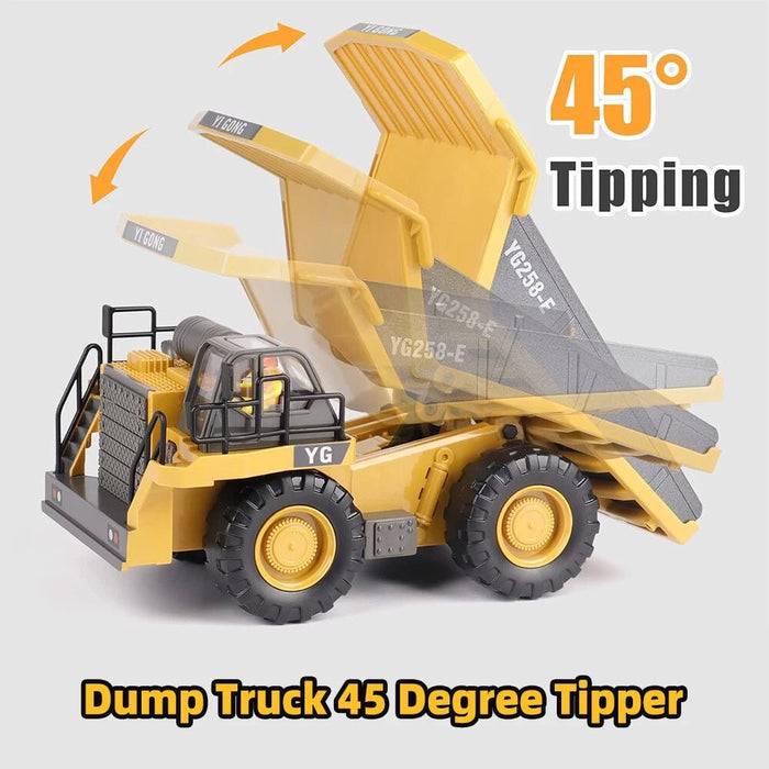 1:24 Scale 9CH Remote Control Tipper Dump Truck - 2.4GHz Construction Toy for Kids with Dual Batteries - Monsta Online