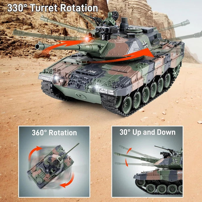 1:18 German Leopard II RC Tank with BB Shooting – Premium Model Tank with Dual Batteries - Monsta Online
