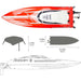 Red Arrow: 30 MPH Brushless High - Speed RC Racing Boat for Adults and Kids - Monsta Online