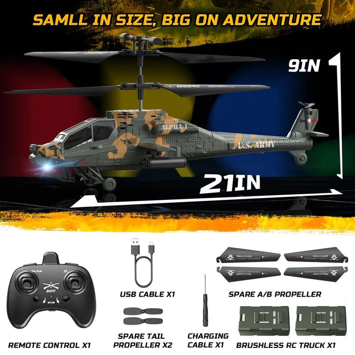 2.4GHz Military RC Helicopter for Adults and Kids - with Dual Batteries - Monsta Online