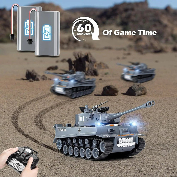1:18 Scale German Tiger I RC Battle Tank - Remote Control, BB Shooter with Dual Batteries for Kids - Monsta Online