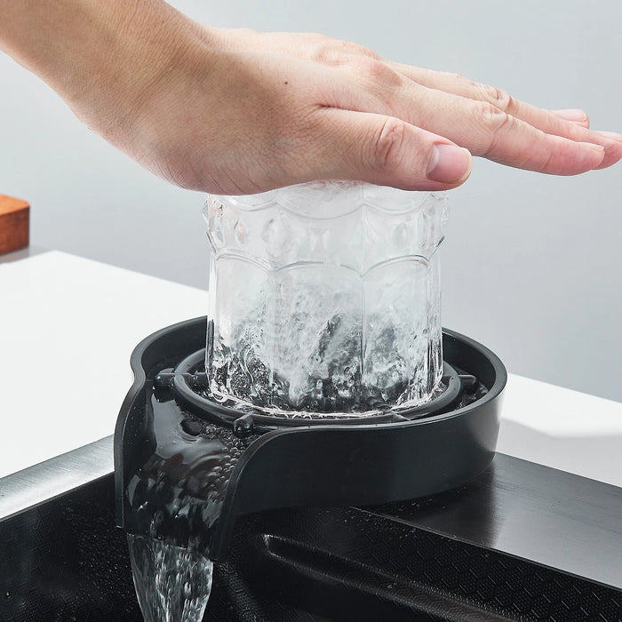 24" Flying Rain Waterfall Kitchen Sink Set with Integrated Faucet and Cup Washer - Monsta Online