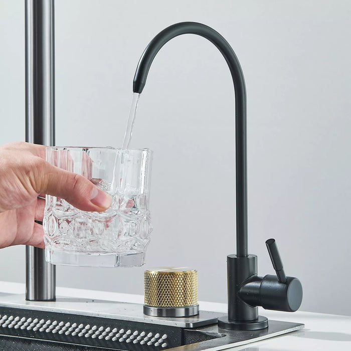 24" Flying Rain Waterfall Kitchen Sink Set with Integrated Faucet and Cup Washer - Monsta Online