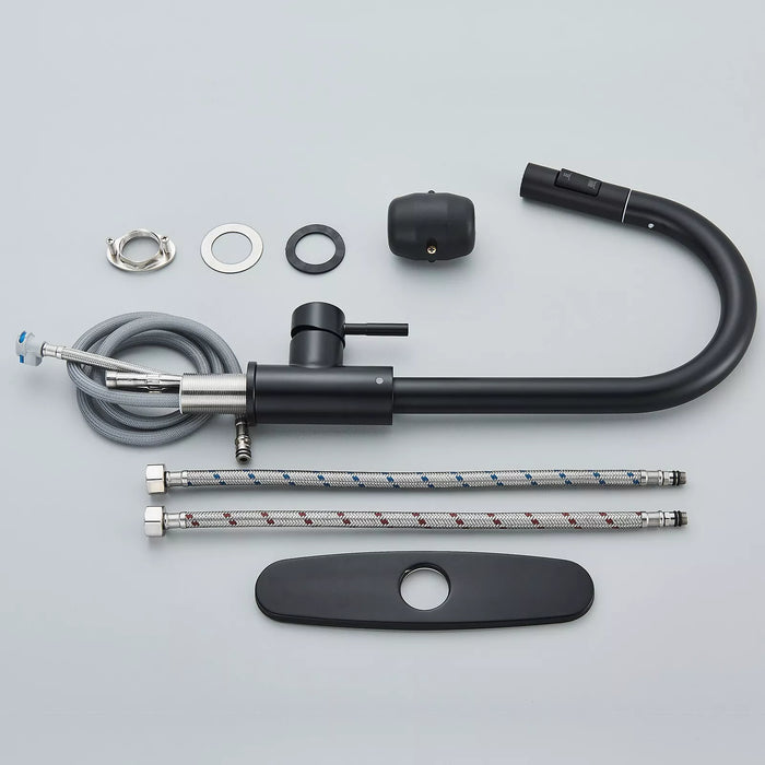 Ergonomic Single - Handle Pull - Down Kitchen Faucet with Pull Down Sprayer - Monsta Online