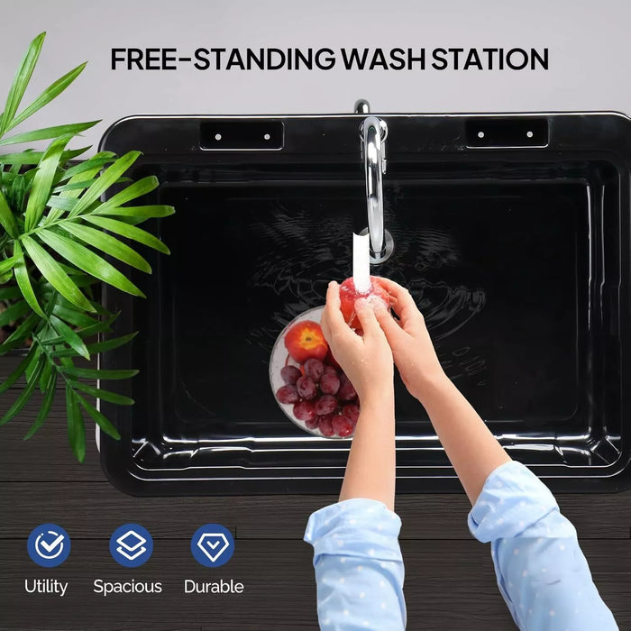 Multi Purpose Utility Laundry Sink with Stainless Steel Faucet and Removable Drainboard - Monsta Online