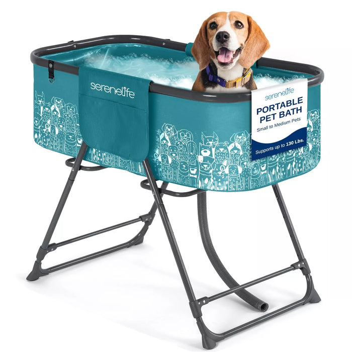 Foldable Dog Grooming Bath Tub with Quick Drain and Leash Safety Strap - Monsta Online