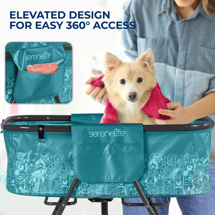 Foldable Dog Grooming Bath Tub with Quick Drain and Leash Safety Strap - Monsta Online