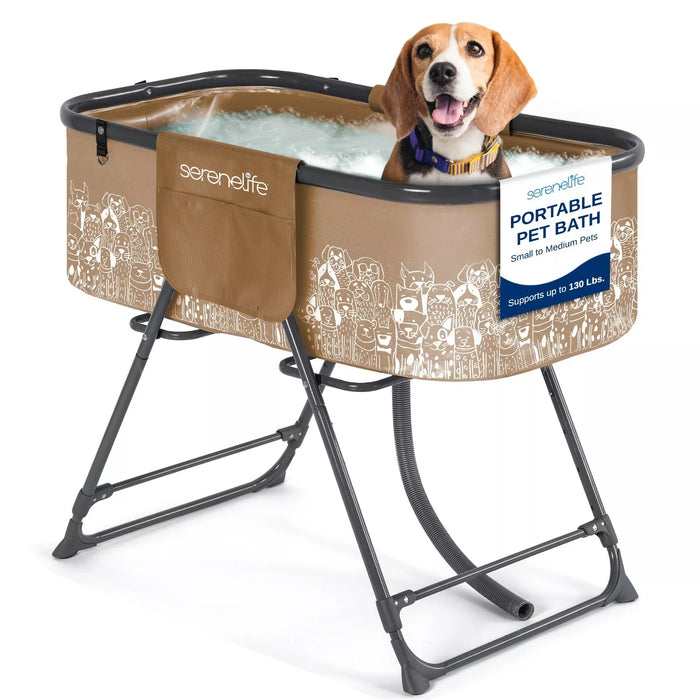 Foldable Dog Grooming Bath Tub with Quick Drain and Leash Safety Strap - Monsta Online