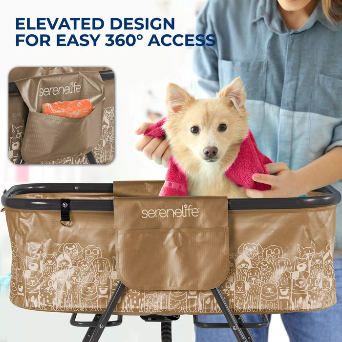 Foldable Dog Grooming Bath Tub with Quick Drain and Leash Safety Strap - Monsta Online
