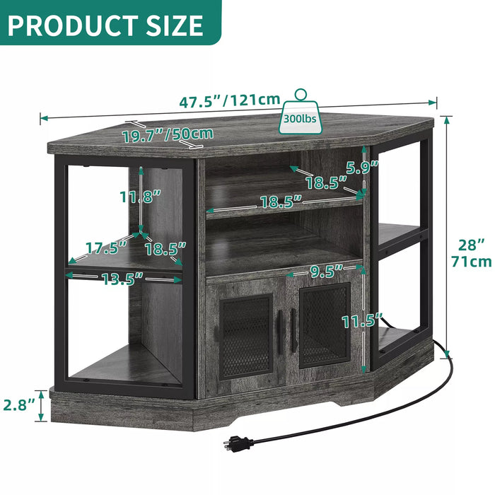 Corner TV Stand with Media Console and Storage Cabinet – Up to 55" TVs - Monsta Online